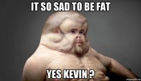 it so sad to be fat yes kevin ?