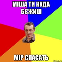 міша ти куда бєжиш мір спасать