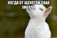 когда от щекотки саха умерла 