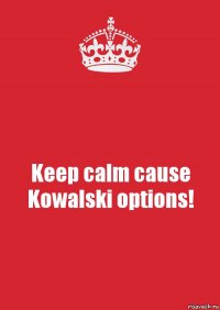 Keep calm cause Kowalski options!