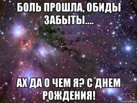 боль прошла, обиды забыты.... ах да о чем я? с днем рождения!