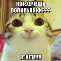 кот:хочешь волирьянки??? я: нет!!!!!