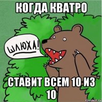 когда кватро ставит всем 10 из 10