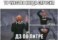 то чувство когда спросил дз по литре