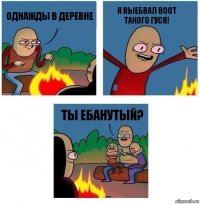 Однажды в деревне Я выебвал воот такого гуся! Ты ебанутый?