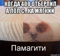 когда 400 отберпил а пол с...ка мягкий 