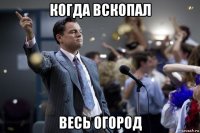 когда вскопал весь огород