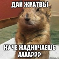 дай жратвы ну че жадничаешь аааа???