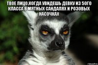 твое лицо,когда увидешь девку из 5ого класса в мятных сандалях и розовых насочках 