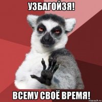 узбагойзя! всему своё время!