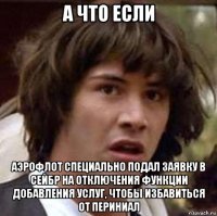 а что если аэрофлот специально подал заявку в сейбр на отключения функции добавления услуг, чтобы избавиться от периниал