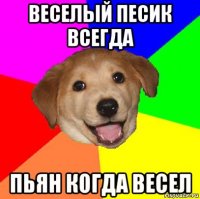 веселый песик всегда пьян когда весел