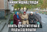 никитишна,гляди опять проститутка в подъезд вошла