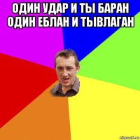 один удар и ты баран один еблан и тывлаган 