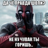 да чё правда шоли? не ну чувак ты горишь..