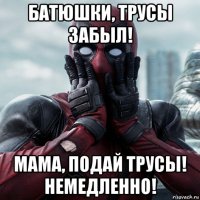 батюшки, трусы забыл! мама, подай трусы! немедленно!