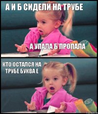 А И Б сидели на трубе А упала Б пропала Кто остался на трубе Буква Е 