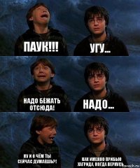 Паук!!! Угу... Надо бежать отсюда! Надо... Ну и о чём ты сейчас думаешь?! Как именно прибью Хагрида, когда вернусь.