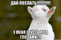 дай поспать!!!!!!!!!!! у меня грусть под глозами/!)