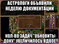 астрологи объявили неделю документации кол-во задач "обновить доку" увеличилось вдвое