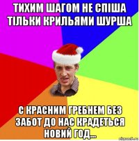 тихим шагом не спіша тільки крильями шурша с красним гребнем без забот до нас крадеться новий год...