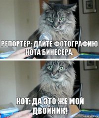 Репортер: Дайте фотографию кота Бинесера. Кот: Да это же мой двойник!