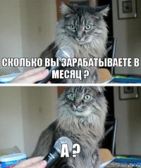 Сколько вы зарабатываете в месяц ? A ?