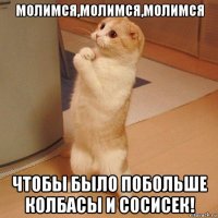 молимся,молимся,молимся чтобы было побольше колбасы и сосисек!