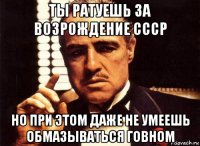 ты ратуешь за возрождение ссср но при этом даже не умеешь обмазываться говном