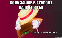 коли зашов в столову напротів рбк 