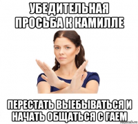 убедительная просьба к камилле перестать выебываться и начать общаться с гаем