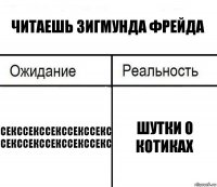 читаешь Зигмунда Фрейда секссекссекссекссекс
секссекссекссекссекс шутки о котиках