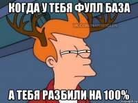 когда у тебя фулл база а тебя разбили на 100%