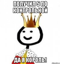 получил 5 по контрольной да я король!