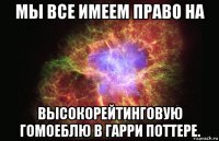 мы все имеем право на высокорейтинговую гомоеблю в гарри поттере.