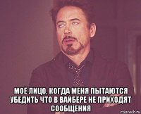  моё лицо, когда меня пытаются убедить что в вайбере не приходят сообщения