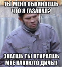 ты меня обвиняешь что я газанул? знаешь ты втираешь мне какуюто дичь!!