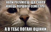 коли розумієш, що скоро кінець першого семестру, а в тебе погані оцінки