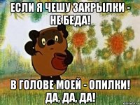 если я чешу закрылки - не беда! в голове моей - опилки! да, да, да!