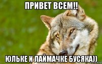 привет всем!! юльке и лаймачке бусяка))