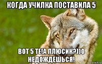 когда училка поставила 5 вот 5 те!а плюсик?))0 недождешься!