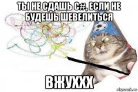 ты не сдашь c#, если не будешь шевелиться вжуххх