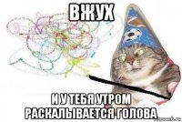 вжух и у тебя утром раскалывается голова