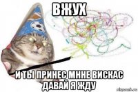 вжух и ты принес мнне вискас давай я жду