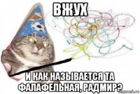 вжух и как называется та фалафельная, радмир?