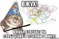 вжух! и вика отвечает на сообщения в течении 5 минут