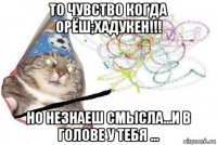 то чувство когда орёш;хадукен!!! но незнаеш смысла...и в голове у тебя ...