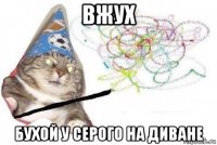 вжух бухой у серого на диване