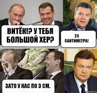 Витёк!? у тебя большой хер? 23 сантиметра! зато у нас по 3 см.