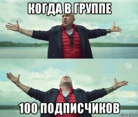 когда в группе 100 подписчиков